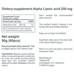 Vitaking - ALA-250 Alpha Lipoic Acid 250 mg - 60 Caplets