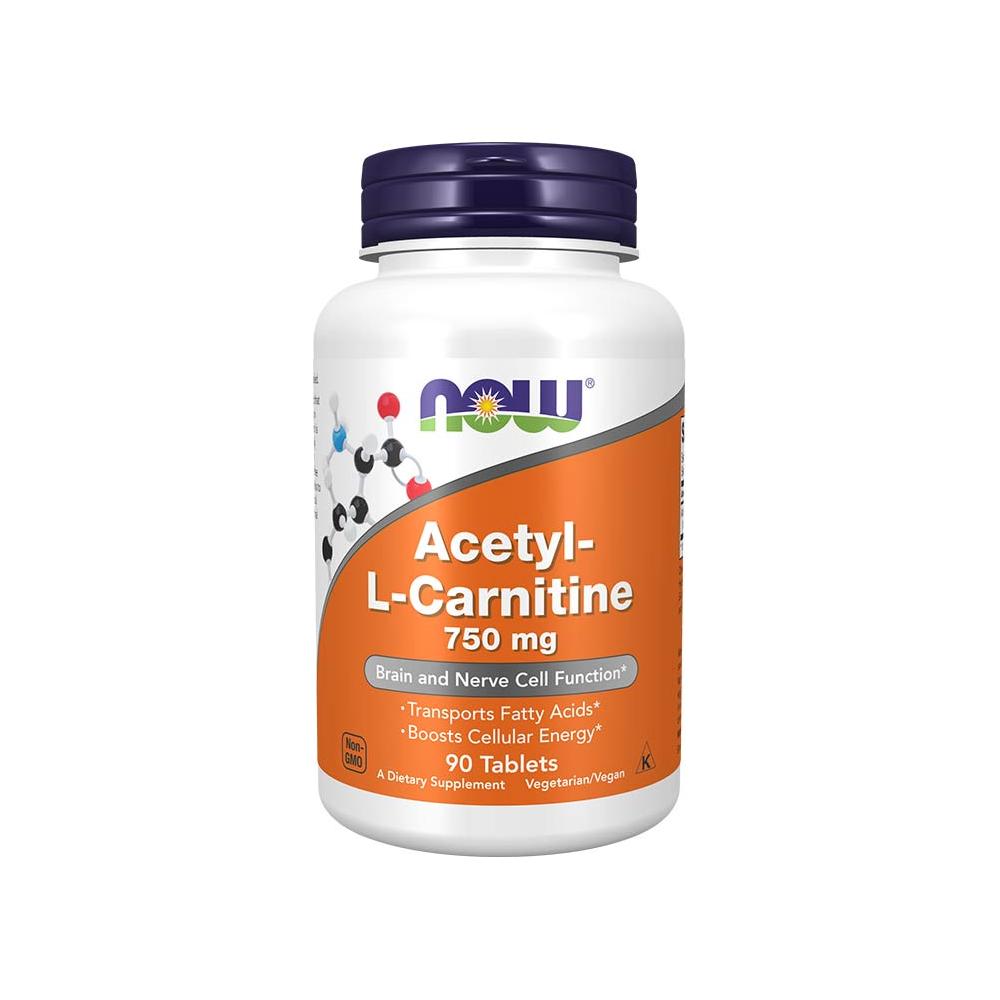 Now Foods - Acetyl-L-Carnitine 750 mg - 90 Tablets