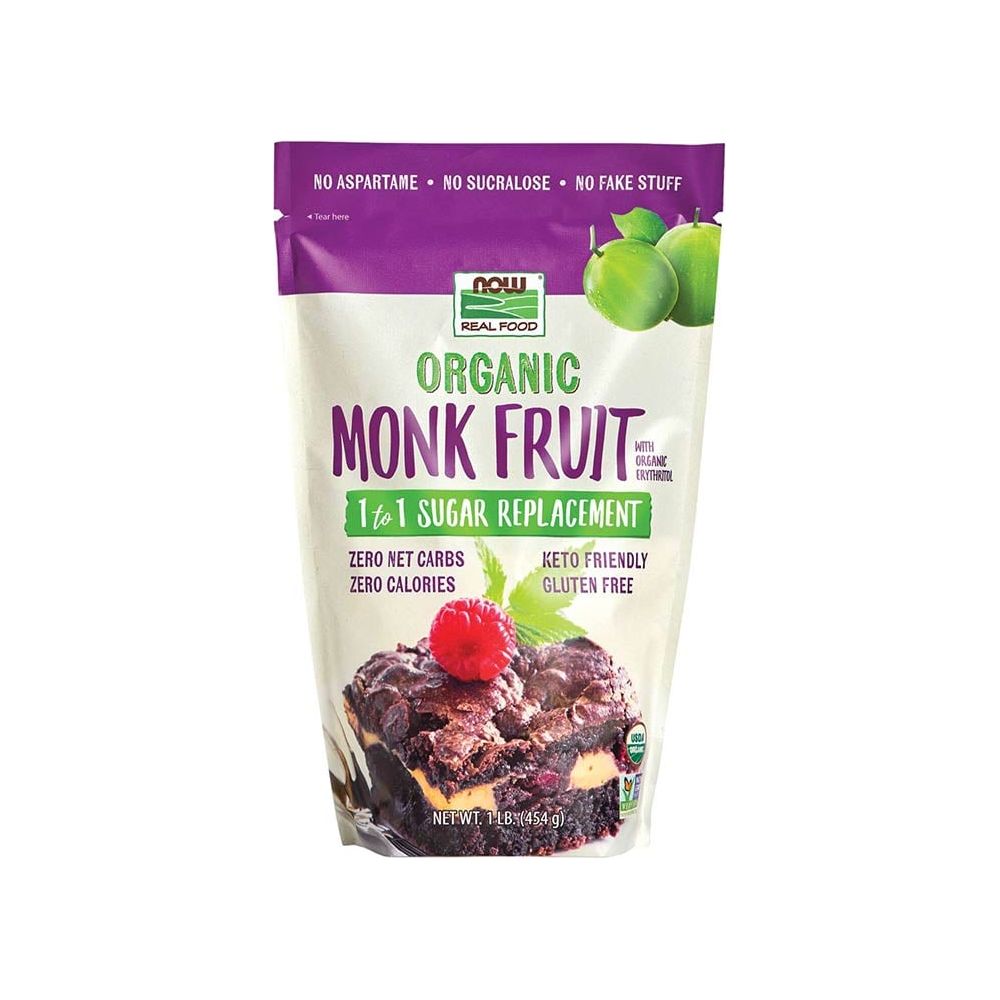 Now Foods - Monk Fruit with Erythritol, Organic Powder - 454 g