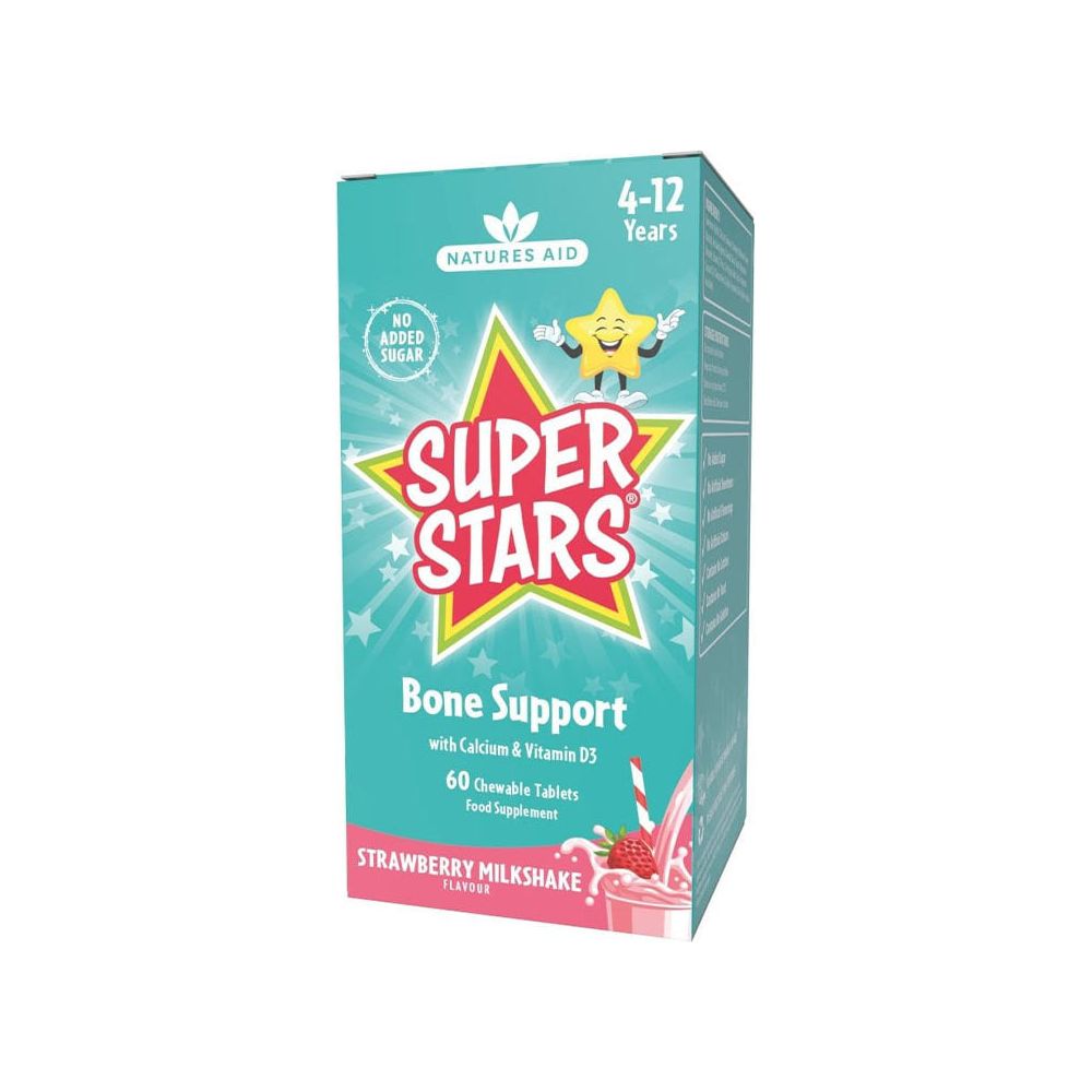 Natures Aid - Super Stars Bone Support - Strawberry Milkshake