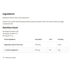 OstroVit - Magnesium Citrate 200 g Natural - 200 g