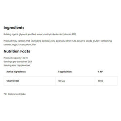 OstroVit - Pharma Vitamin B12 Methylcobalamin spray - 30 ml