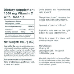 Vitaking - Vitamin C-1500 With Rosehips - 60 Tablets