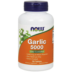 NOW Foods - Garlic 5000, Odor Controlled - 90 tablets