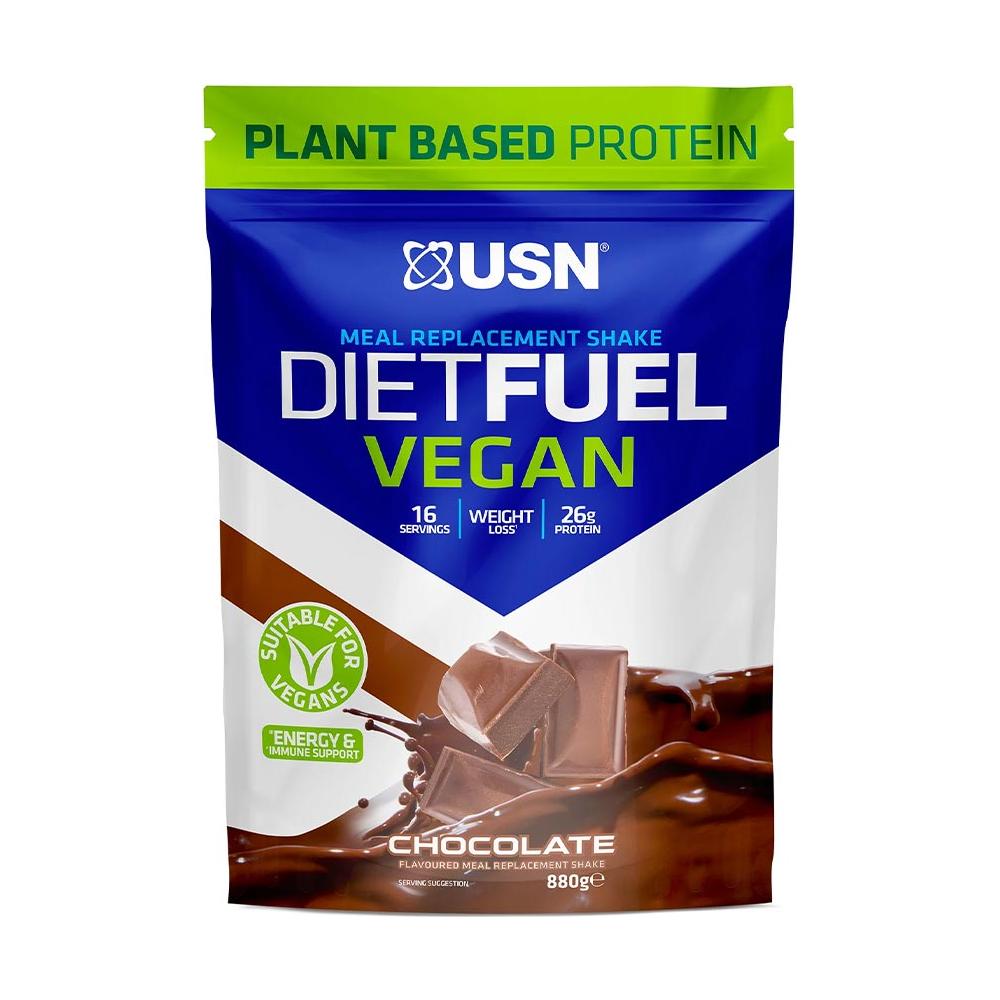 USN - Diet Fuel Vegan Meal Replacement Shakes, Chocolate - 880 g