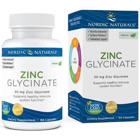 Nordic Naturals - Zinc Glycinate, 20mg - 60 caps