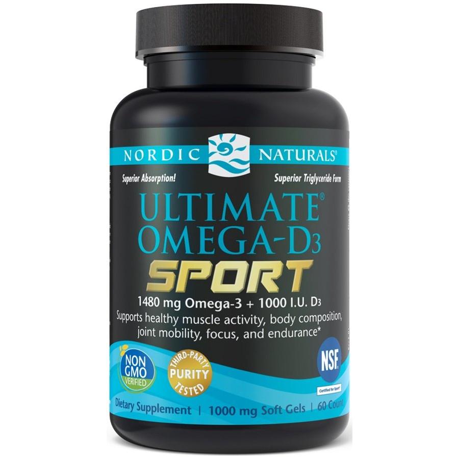 Nordic Naturals - Ultimate Omega-D3 Sport, 1480mg Lemon - 60