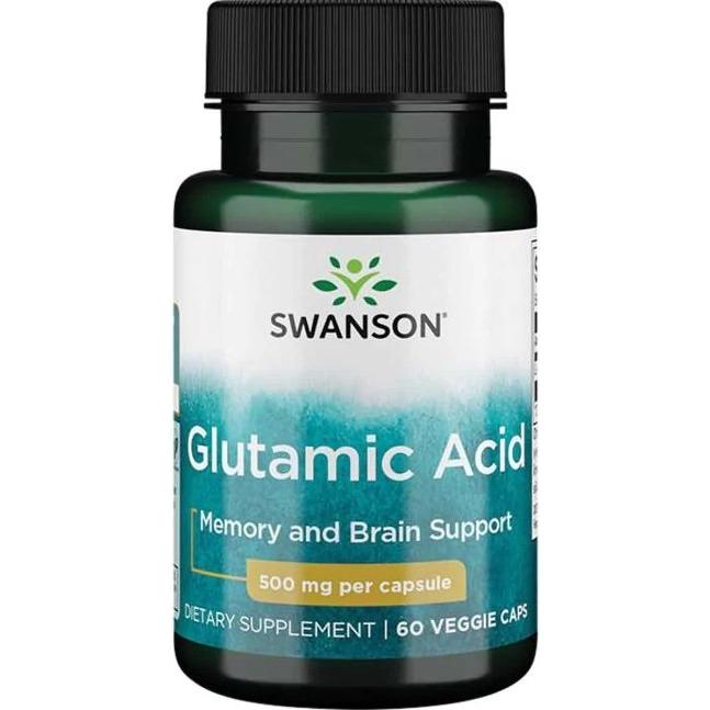 Swanson - Glutamic Acid, 500mg - 60 vcaps