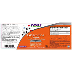 Now Foods - L-Carnitine 500 mg