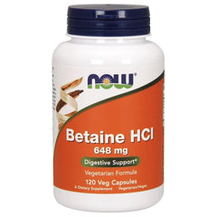 NOW Foods - Betaine HCl, 648mg - 120 vcaps