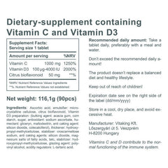 Vitaking - Vitamin C-1000 + D-4000 - 90 Tablets