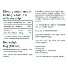 Vitaking - Vitamin C-500 with Rosehips - 100 Tablets