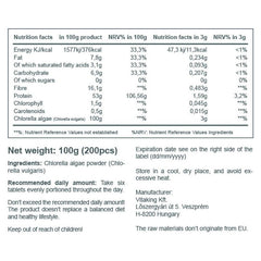 Vitaking - Chlorella Blue-Green Algae - 500 Mg - 200 Tablets