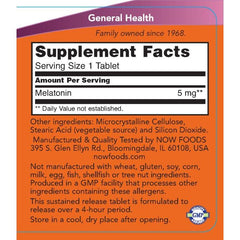 Now Foods - Melatonin 5 mg Sustained Release - 120 Tablets