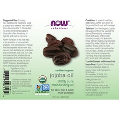 Now Foods - Jojoba Oil, Organic - 118 ml