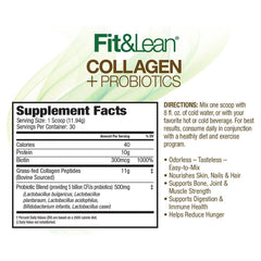 Fit & Lean - Collagen Probiotics, Unflavored - 358 g