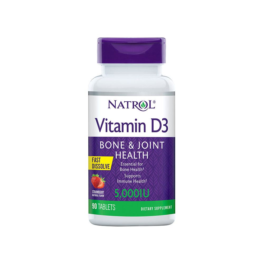 Natrol - Vitamin D3 Fast Dissolve 5000 IU, Strawberry - 90