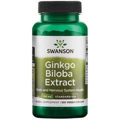 Swanson - Ginkgo Biloba Extract, 120mg - 100 vcaps