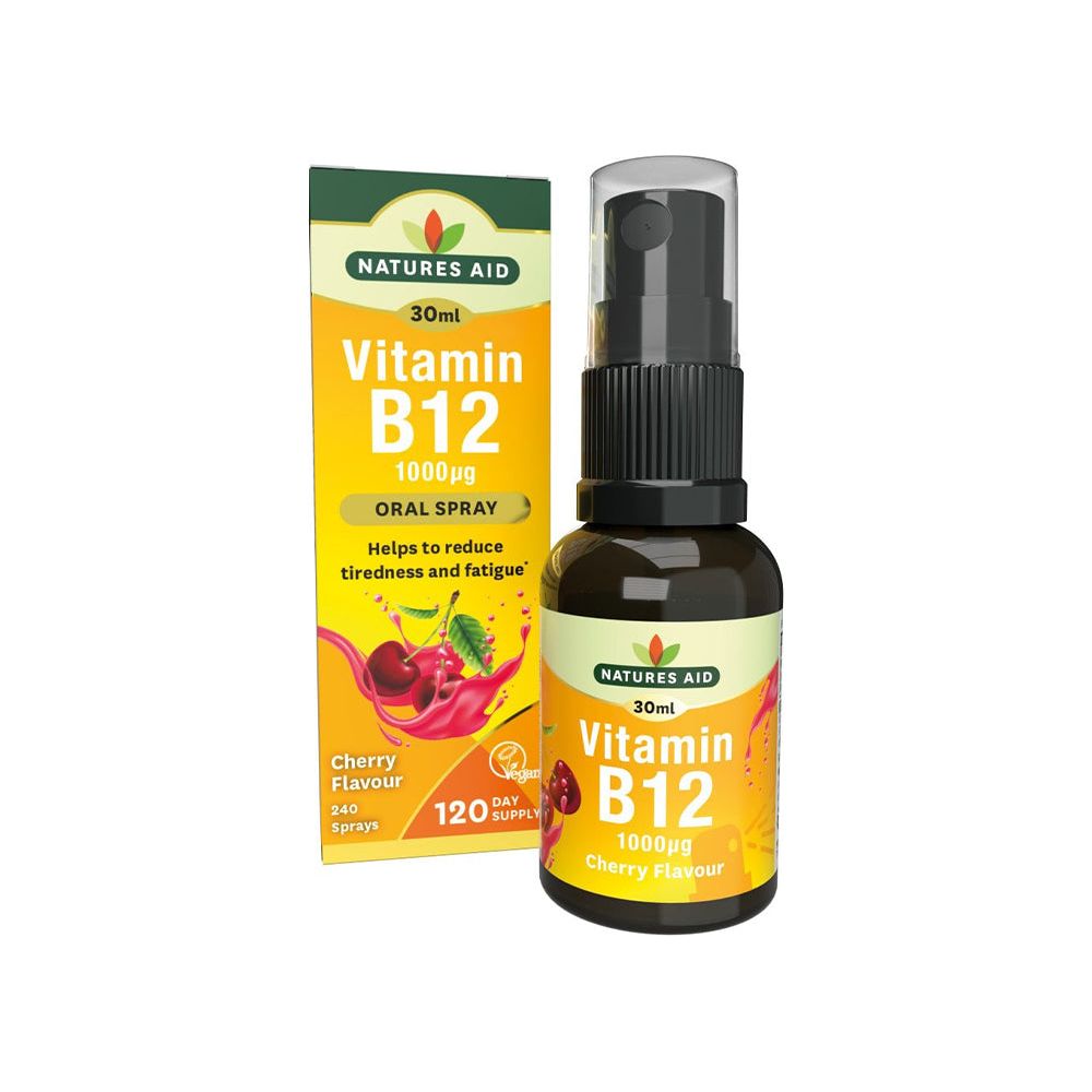 Natures Aid - Vitamin B12 Daily Oral Spray - Cherry - 30 ml