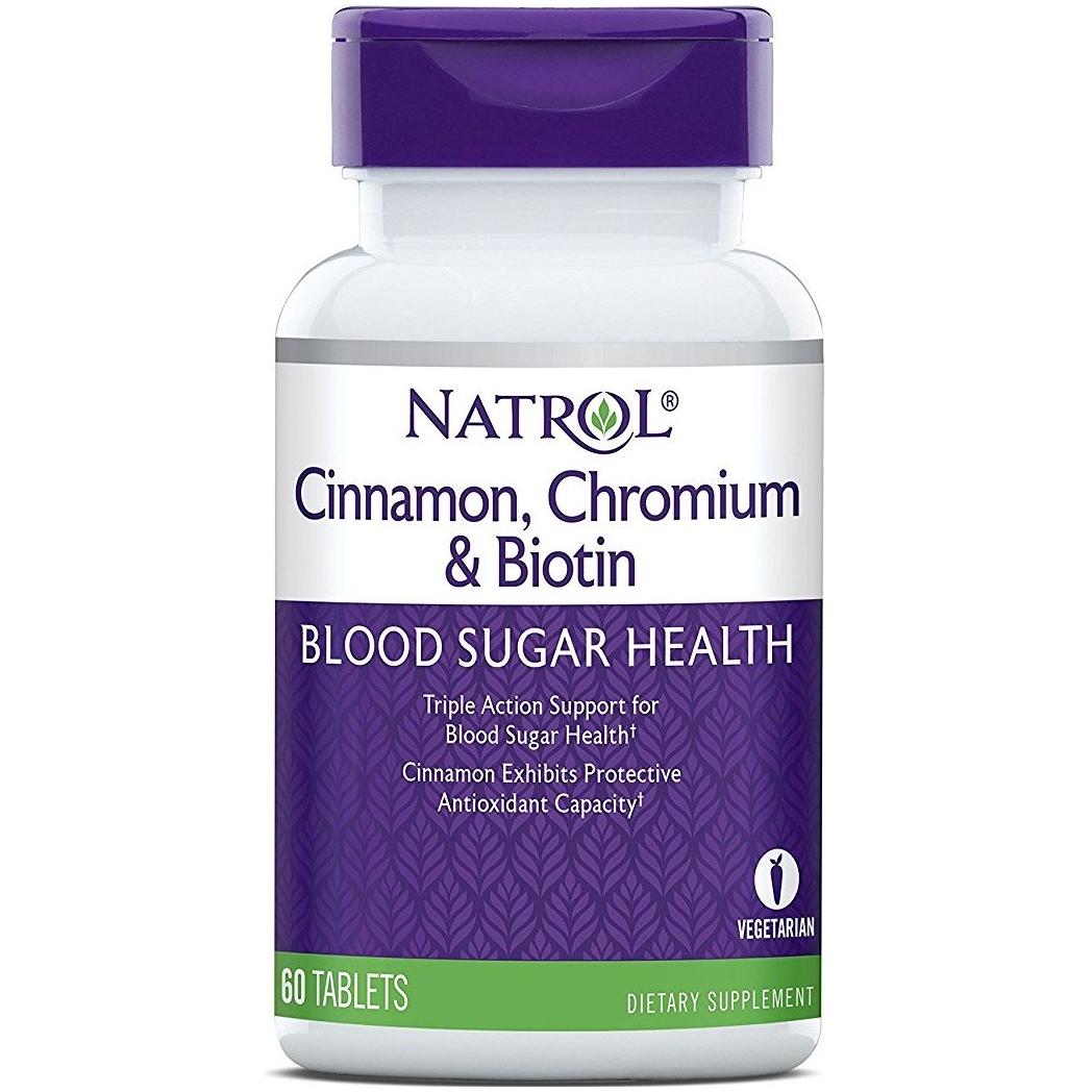 Natrol - Cinnamon, Chromium & Biotin - 60 tablets