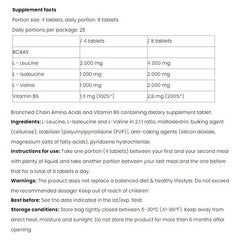 Nutriversum - BCAA + B6 - BASIC - Unflavored - 200 Tablets