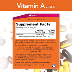 Now Foods - Vitamin A 25000 IU - 250 Softgels