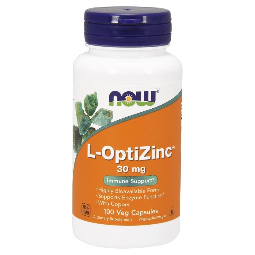 NOW Foods - L-OptiZinc, 30mg - 100 vcaps