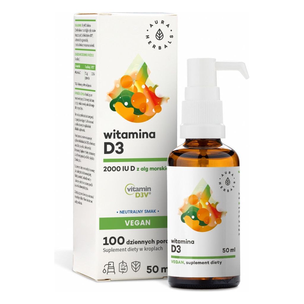 Aura Herbals - Vitamin D3 2000 Iu Vegan (50 ml)