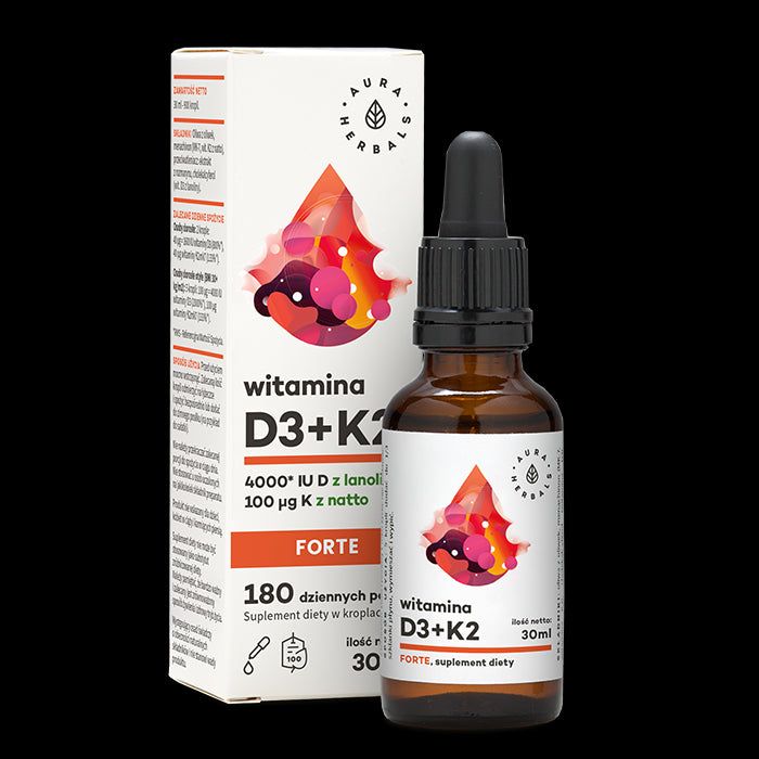 Aura Herbals - Vitamin D3, 4000 Iu + K2 Forte (30 ml)