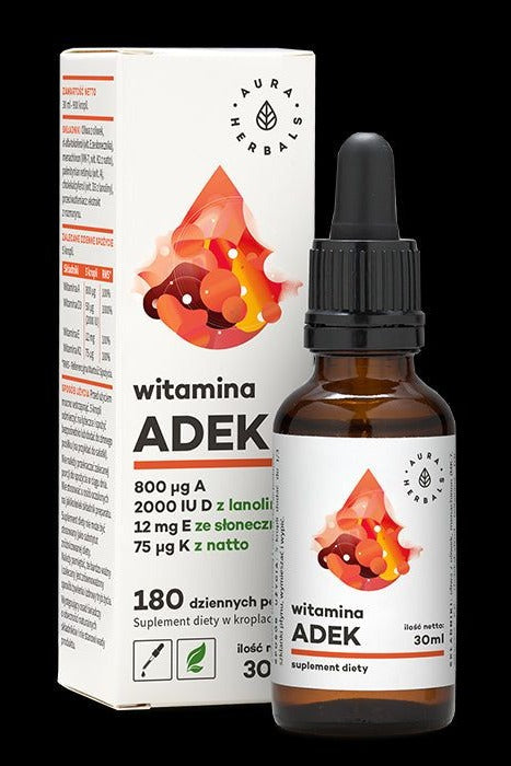 Aura Herbals - Vitamin Adek, A + D3 2000Iu + E + K2 (30 ml)