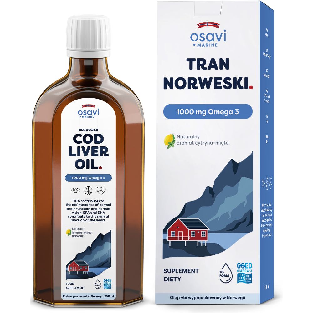 Osavi - Norwegian Cod Liver Oil, 1000 Mg Omega 3 - Lemon-Mint