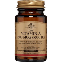 Solgar - Dry Vitamin A 5000 Iu, 1500 Mcg (100 Tabs)