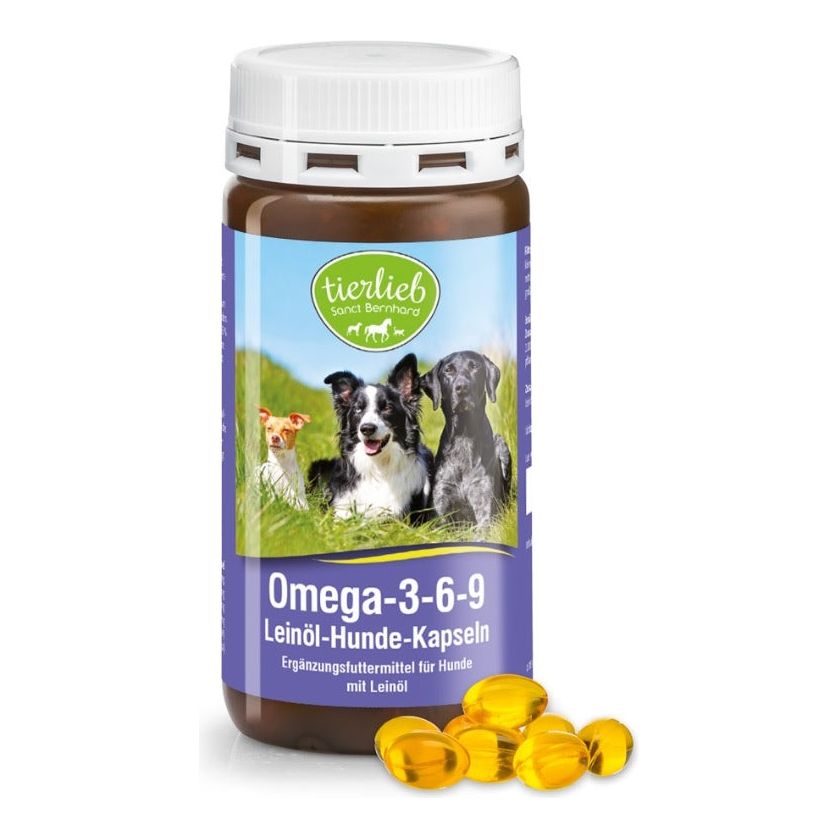 Tierlieb - Omega-3-6-9 Linseed Oil Dog Capsules (180 Caps)