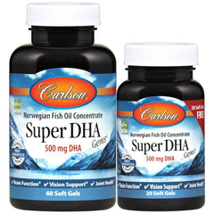 Carlson Labs - Super DHA Gems, 500mg - 60 + 20 softgels