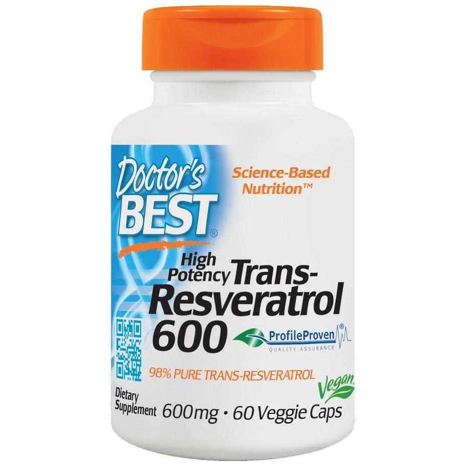 Doctor's Best - Trans-Resveratrol 600, 600mg - 60 vcaps