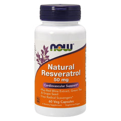 NOW Foods - Natural Resveratrol - 50mg - 60 vcaps