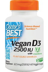 Doctor's Best - Vegan D3, 2500 IU - 60 vcaps
