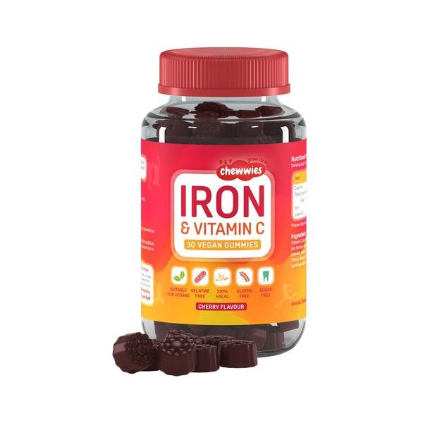 Chewwies - Iron & Vitamin C, Cherry - 30 vegan gummies