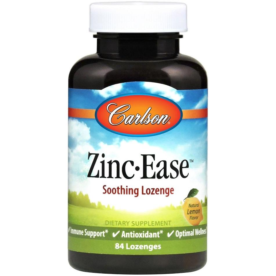 Carlson Labs - Zinc Ease, Natural Lemon - 84 lozenges