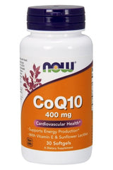 NOW Foods - CoQ10 with Vitamin E & Sunflower Lecithin, 400mg -