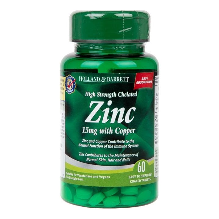 Holland & Barrett - High Strength Chelated Zinc 15mg with Copper