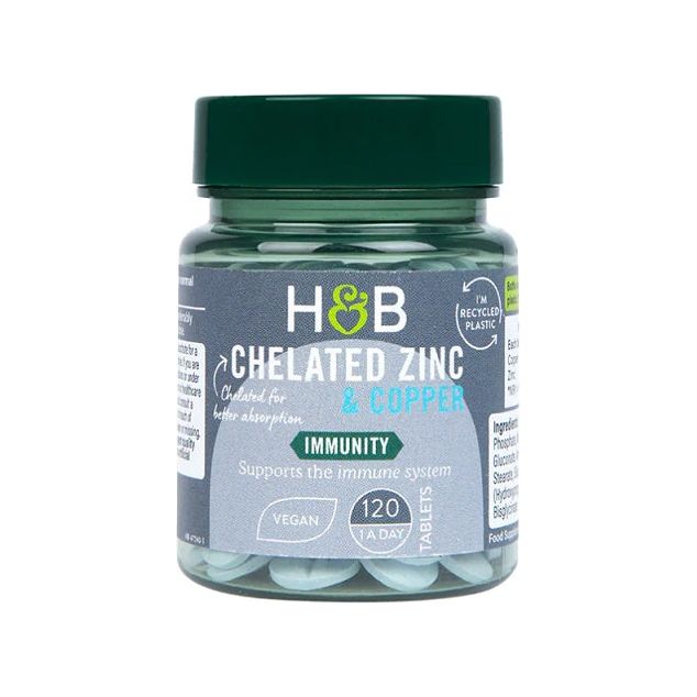 Holland & Barrett - Chelated Zinc & Copper, 15mg - 120 tablets