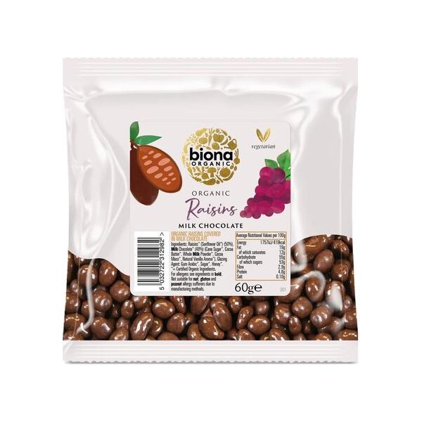 Biona Organic - Milk Chocolate Coated Raisins - 60g