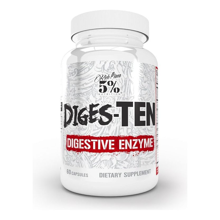 5% Nutrition - Diges-TEN Digestive Enzyme - 60 caps