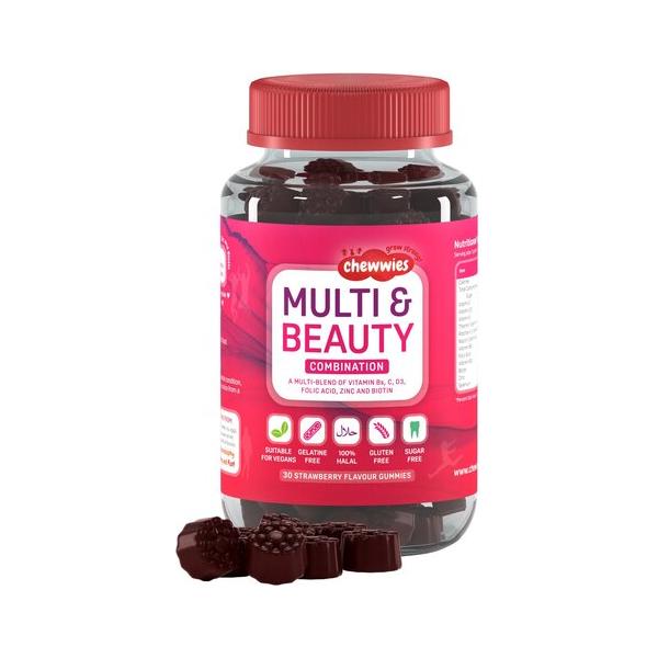 Chewwies - Multi & Beauty, Strawberry - 30 gummies