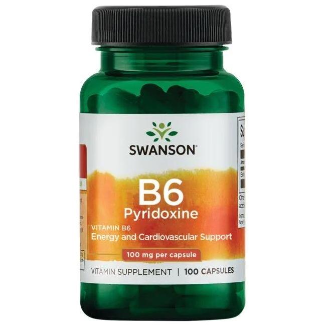 Swanson - Vitamin B-6 (Pyridoxine), 100mg - 100 caps