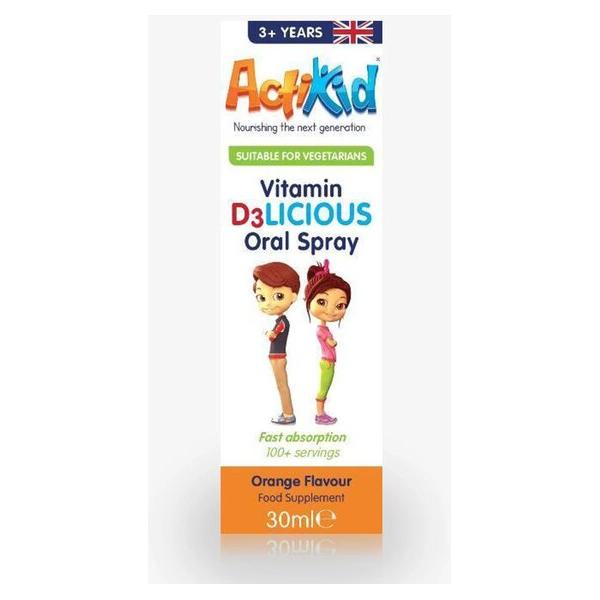 ActiKid - Vitamin D3LICIOUS Oral Spray, Orange - 30 ml.