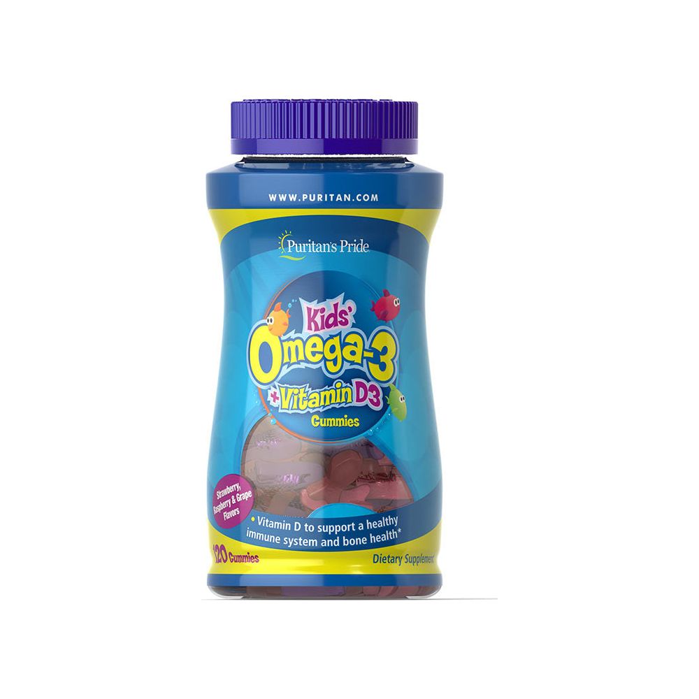 Puritan's Pride - Children's Omega 3, DHA & D3 Gummies - 120